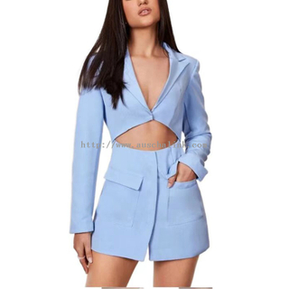 2022 Spring And Autumn Long Sleeve Lapel Single Breasted Hollow Out Professional Blazer Women