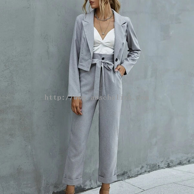 Spring And Autumn New Seven-point Suit Jacket And Waist High Dress Trouser Suit Women