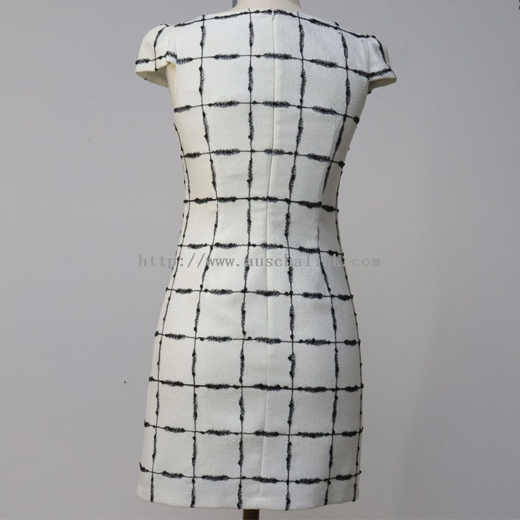 Best 2022 New Design Missing Corner Collar Color Plaid Waist Elegant Dress for Women Company - Auschalink