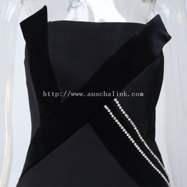 AUSCHALINK New Design Chain Sleeveless Strapless Sexy Flash Slimming Party Dress for Women