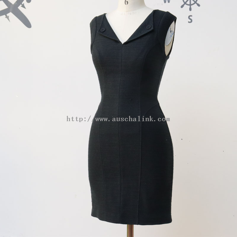 2022 New Design Sleeveless Button Lapel High-waisted Professional Dress for Women