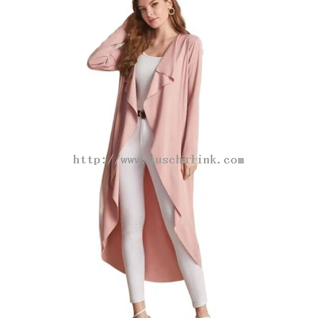 OEM/ODM new design solid color waterfall collar casual asymmetrical coat for women