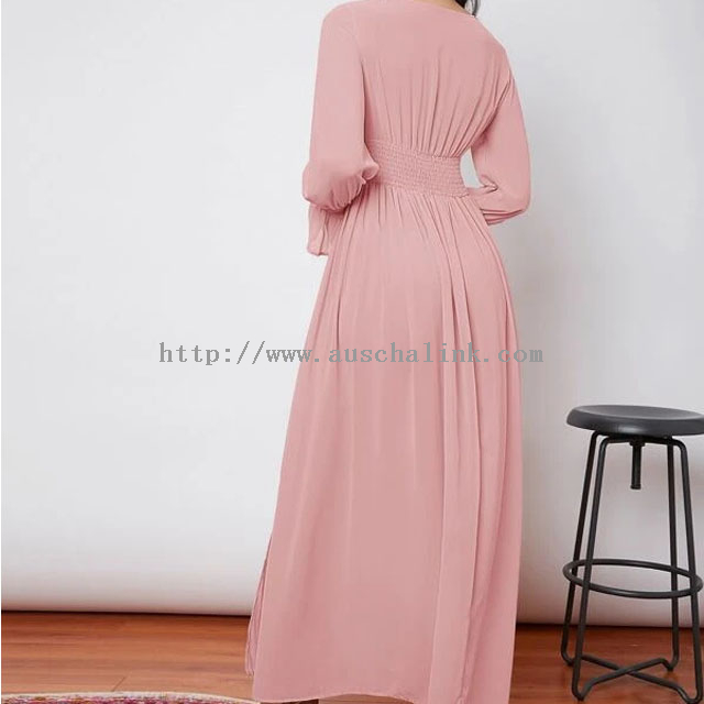 OEM/ODM Tulle flounces sleeve high-waisted shirt waist in waist wrap waist elegant dress for women